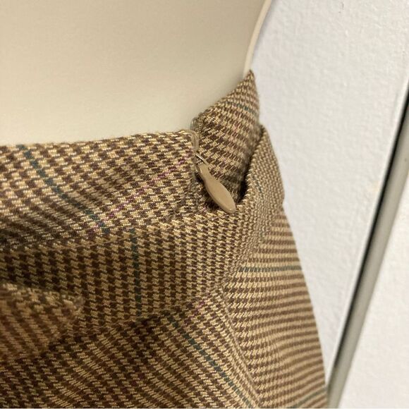 JACLYN SMITH Houndstooth Zip Belted Brown Maxi Career Skirt Womens Size 12 - Picture 11 of 15